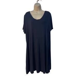 Amazon Essentials Casual Short Sleeve Knee Length Scoop neck Dress‎ Navy Blue XL